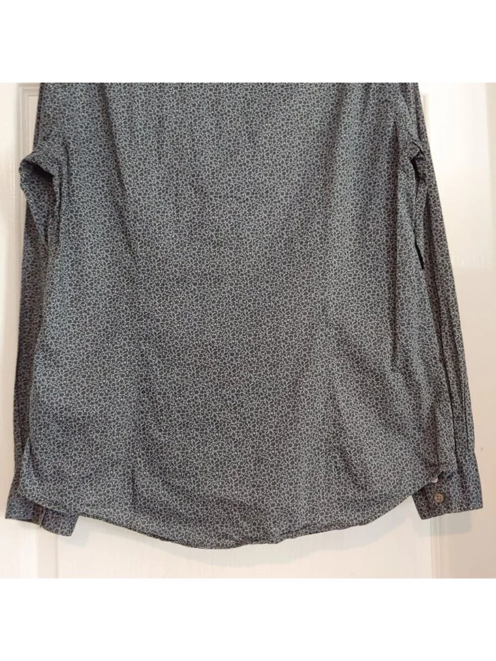 John Varvatos Leaf Print Button Shirt Business Casual Rocker Luxury Designer M